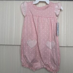 NWT 9m Pink Polka Dot and Heart Carters Romper
